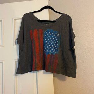 American flag cropped t shirt